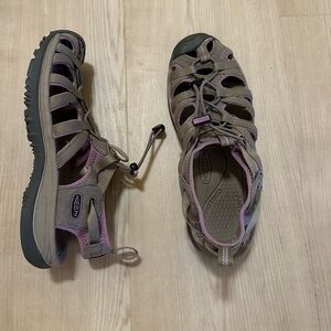 Keen Purple and Brown Sandals with Closed-Toe Design